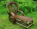 rustic chaise lounge, bent willow furniture